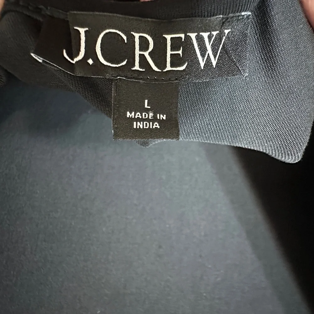 J.Crew Pleated Maxi Dress Women L Black Long Sleeve Scoop Neck Modest Minimalist